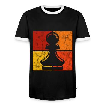 Jeu d’échecs rétro jeu d’échecs jeu d’échecs - T-shirt contrasté Homme - noir/blanc - Devant - AI Model Female 172 light (172cm) & AI Model Male 178 light (178cm)