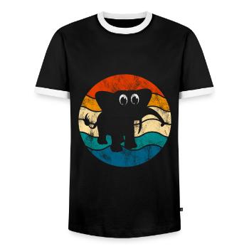 Eléphant éléphant pour enfants - T-shirt contrasté Homme - noir/blanc - Devant - AI Model Female 172 light (172cm) & AI Model Male 178 light (178cm)