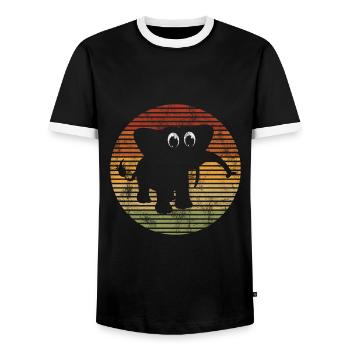 Eléphant éléphant pour enfants - T-shirt contrasté Homme - noir/blanc - Devant - AI Model Female 172 light (172cm) & AI Model Male 178 light (178cm)