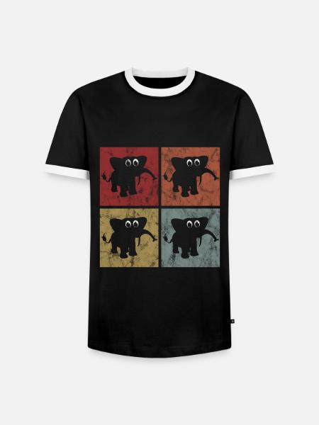 Elefanten Elefant für Kinder - Männer Kontrast-T-Shirt - Schwarz/Weiß