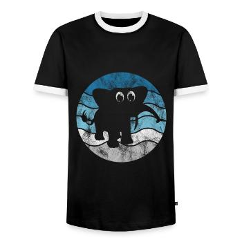 Éléphant Éléphant pour enfants - T-shirt contrasté Homme - noir/blanc - Devant - AI Model Female 172 light (172cm) & AI Model Male 178 light (178cm)