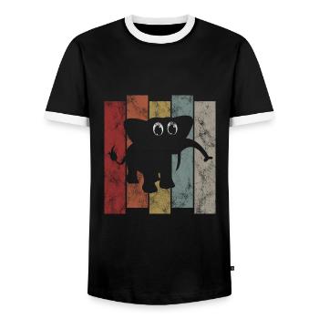 Éléphant Éléphant pour enfants - T-shirt contrasté Homme - noir/blanc - Devant - AI Model Female 172 light (172cm) & AI Model Male 178 light (178cm)