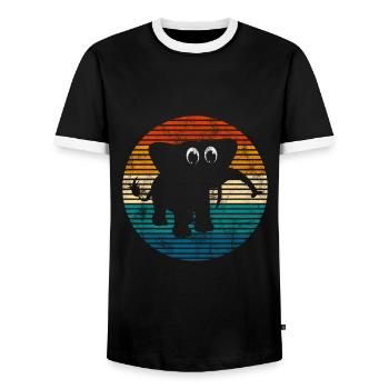 Eléphant éléphant pour enfants - T-shirt contrasté Homme - noir/blanc - Devant - AI Model Female 172 light (172cm) & AI Model Male 178 light (178cm)