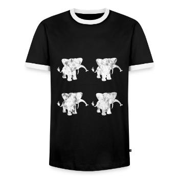 Eléphant éléphant pour enfants - T-shirt contrasté Homme - noir/blanc - Devant - AI Model Female 172 light (172cm) & AI Model Male 178 light (178cm)