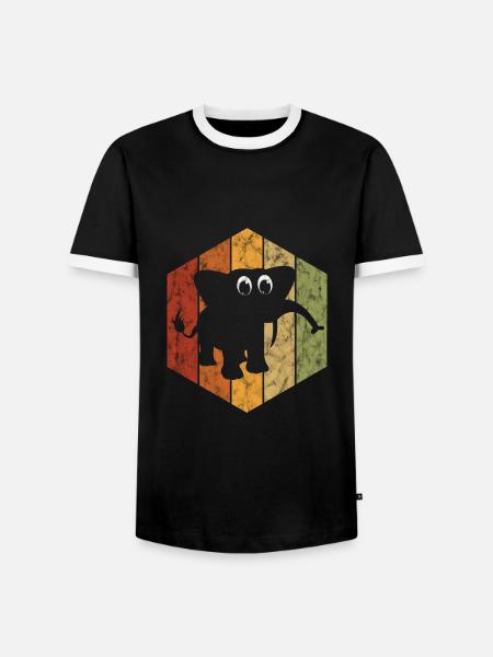 Elefanten Elefant für Kinder - Männer Kontrast-T-Shirt - Schwarz/Weiß