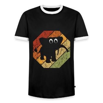 Eléphant éléphant pour enfants - T-shirt contrasté Homme - noir/blanc - Devant - AI Model Female 172 light (172cm) & AI Model Male 178 light (178cm)