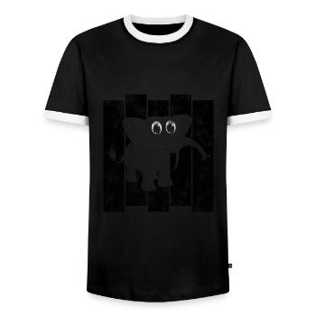 Eléphant éléphant pour enfants - T-shirt contrasté Homme - noir/blanc - Devant - AI Model Female 172 light (172cm) & AI Model Male 178 light (178cm)