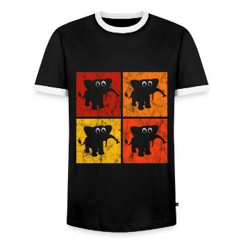 Eléphant éléphant pour enfants - T-shirt contrasté Homme - noir/blanc - Devant - AI Model Female 172 light (172cm) & AI Model Male 178 light (178cm)