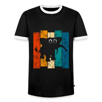 Eléphant éléphant pour enfants - T-shirt contrasté Homme - noir/blanc - Devant - AI Model Female 172 light (172cm) & AI Model Male 178 light (178cm)