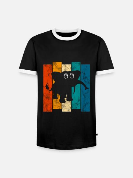 Eléphant éléphant pour enfants - T-shirt contrasté Homme - noir/blanc