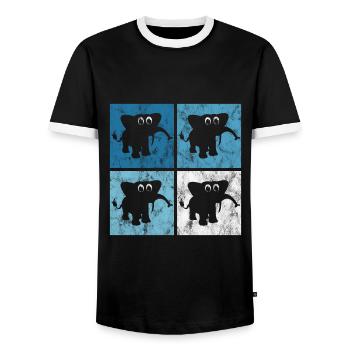 Eléphant éléphant pour enfants - T-shirt contrasté Homme - noir/blanc - Devant - AI Model Female 172 light (172cm) & AI Model Male 178 light (178cm)