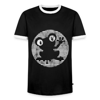 Frog Frogs Gift for Kids Funny Funny - Men's Ringer Shirt - black/white - Front - AI Model Female 172 light (172cm) & AI Model Male 178 light (178cm)