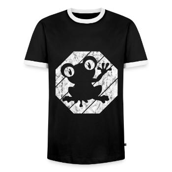 Frosch Frösche Geschenk für Kinder Lustig Witzig - Männer Kontrast-T-Shirt - Schwarz/Weiß - Vorne - AI Model Female 172 light (172cm) & AI Model Male 178 light (178cm)