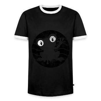 Frosch Frösche Geschenk für Kinder Lustig Witzig - Männer Kontrast-T-Shirt - Schwarz/Weiß - Vorne - AI Model Female 172 light (172cm) & AI Model Male 178 light (178cm)
