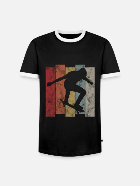 Skateboarder Skateboard Skater Skate Skateing - Men's Ringer Shirt - black/white