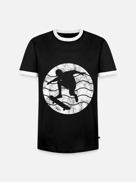 Skateboarder Skateboard Skater Skate Skateing - Men's Ringer Shirt - black/white
