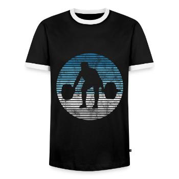 Bodybuilding Bodybuilder GYM Fitnessstudio Retro - Männer Kontrast-T-Shirt - Schwarz/Weiß - Vorne - AI Model Female 172 light (172cm) & AI Model Male 178 light (178cm)