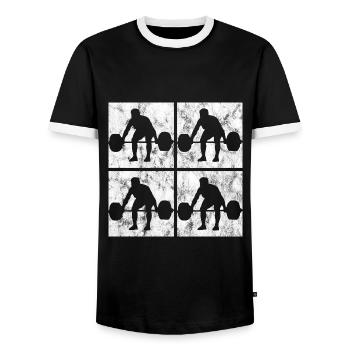 Bodybuilding Bodybuilder GYM Fitnessstudio Retro - Männer Kontrast-T-Shirt - Schwarz/Weiß - Vorne - AI Model Female 172 light (172cm) & AI Model Male 178 light (178cm)