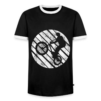 BMX Rad Fahrrad Retro Geschenk Bicycle Motocross - Männer Kontrast-T-Shirt - Schwarz/Weiß - Vorne - AI Model Female 172 light (172cm) & AI Model Male 178 light (178cm)