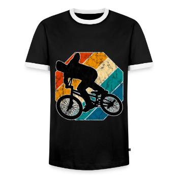 BMX Rad Fahrrad Retro Geschenk Bicycle Motocross - Männer Kontrast-T-Shirt - Schwarz/Weiß - Vorne - AI Model Female 172 light (172cm) & AI Model Male 178 light (178cm)