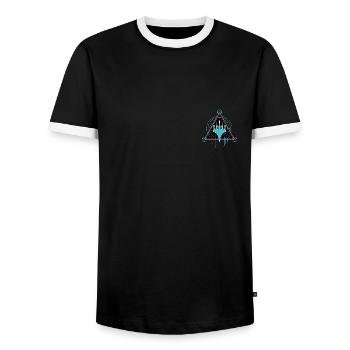 Magic: The Gathering Heroic Expression Icon - Men's Ringer Shirt - black/white - Front - AI Model Female 172 light (172cm) & AI Model Male 178 light (178cm)