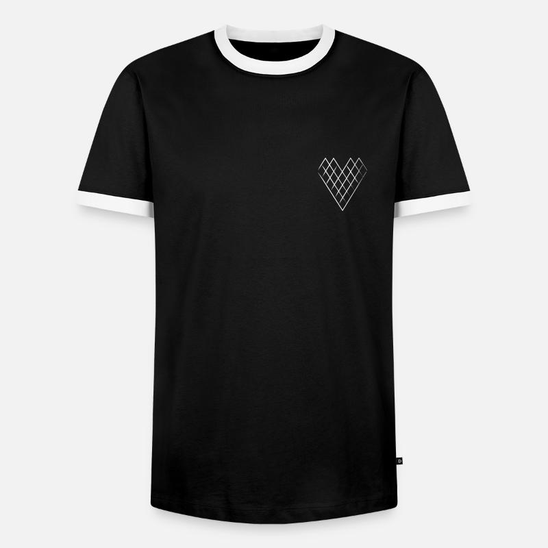 hessisch mit ♥ - Männer Kontrast-T-Shirt - Schwarz/Weiß