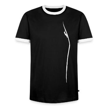 Kletterer Klettern Bouldern Boulderer Bergsteigen - Männer Kontrast-T-Shirt - Schwarz/Weiß - Vorne - AI Model Female 172 light (172cm) & AI Model Male 178 light (178cm)