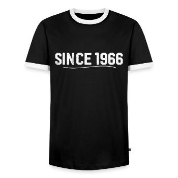 Legendary since 1966 birthday gift 1966 - Men's Ringer Shirt - black/white - Front - AI Model Female 172 light (172cm) & AI Model Male 178 light (178cm)