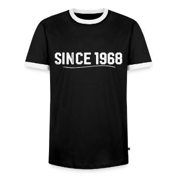 Legendary since 1968 birthday gift 1968 - Men's Ringer Shirt - black/white - Front - AI Model Female 172 light (172cm) & AI Model Male 178 light (178cm)