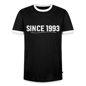 Legendary since 1993 birthday gift 1993 - Men's Ringer Shirt - black/white - Front - AI Model Female 172 light (172cm) & AI Model Male 178 light (178cm)