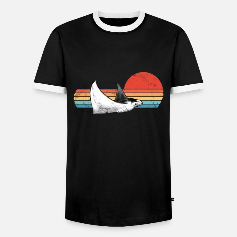 Mantarochen - Männer Kontrast-T-Shirt - Schwarz/Weiß