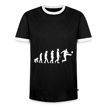 EVOLUTION FOOT - T-SHIRT HUMOUR - T-shirt contrasté Homme - noir/blanc - Devant - AI Model Female 172 light (172cm) & AI Model Male 178 light (178cm)