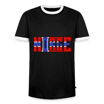 norge - T-shirt contrasté Homme - noir/blanc - Devant - AI Model Female 172 light (172cm) & AI Model Male 178 light (178cm)