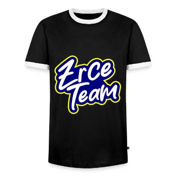 Zrce Team - Männer Kontrast-T-Shirt - Schwarz/Weiß - Vorne - AI Model Female 172 light (172cm) & AI Model Male 178 light (178cm)