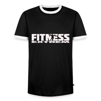 fitness extrem sport - Männer Kontrast-T-Shirt - Schwarz/Weiß - Vorne - AI Model Female 172 light (172cm) & AI Model Male 178 light (178cm)