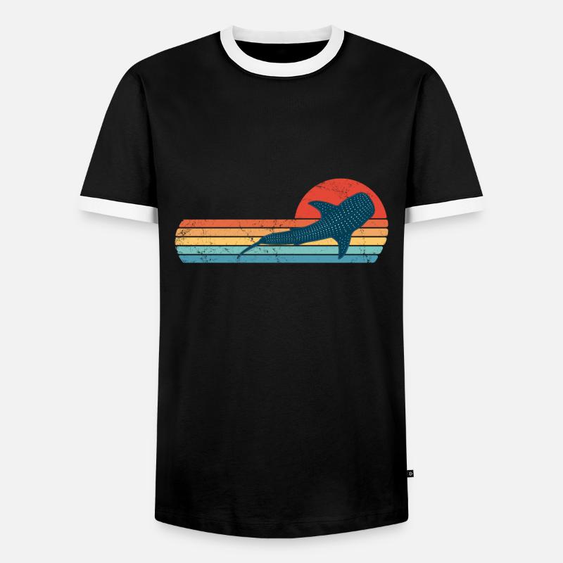 Walhai - Männer Kontrast-T-Shirt - Schwarz/Weiß