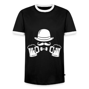 Bier Junggesellenabschied Party - Männer Kontrast-T-Shirt - Schwarz/Weiß - Vorne - AI Model Female 172 light (172cm) & AI Model Male 178 light (178cm)