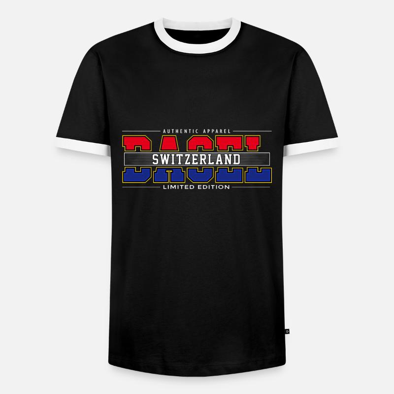 BASEL - Men's Ringer Shirt - black/white