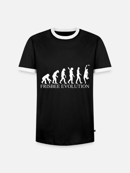 Frisbee evolution - Men's Ringer Shirt - black/white