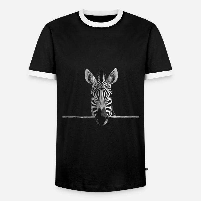Zebra - Männer Kontrast-T-Shirt - Schwarz/Weiß