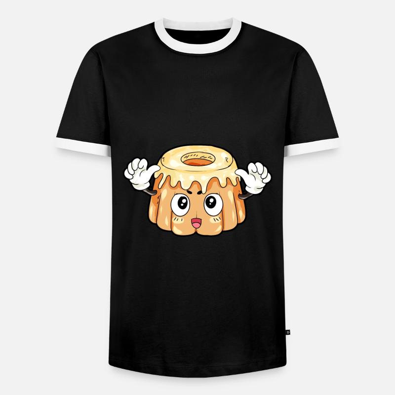 Pudding Essen Feinschmecker Geschenk - Männer Kontrast-T-Shirt - Schwarz/Weiß