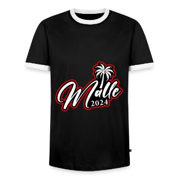 Malle 2024 Palma de Majorque - T-shirt contrasté Homme - noir/blanc - Devant - AI Model Female 172 light (172cm) & AI Model Male 178 light (178cm)