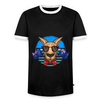Australien Asien Reise Geschenk - Männer Kontrast-T-Shirt - Schwarz/Weiß - Vorne - AI Model Female 172 light (172cm) & AI Model Male 178 light (178cm)