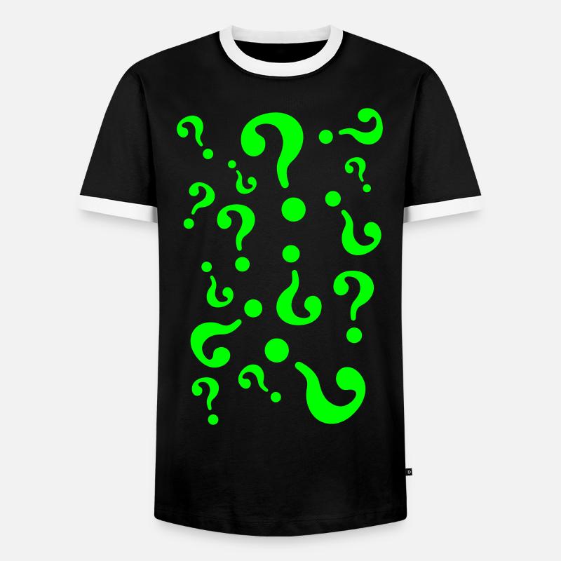 Question Marks - Men's Ringer Shirt - black/white