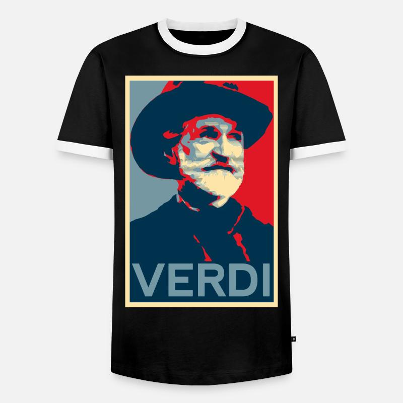Giuseppe Verdi - Männer Kontrast-T-Shirt - Schwarz/Weiß