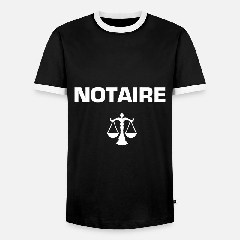Notar - Humor - Beruf - Gesetz - Männer Kontrast-T-Shirt - Schwarz/Weiß