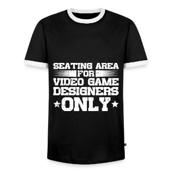 Video Game Designer - Männer Kontrast-T-Shirt - Schwarz/Weiß - Vorne - AI Model Female 172 light (172cm) & AI Model Male 178 light (178cm)