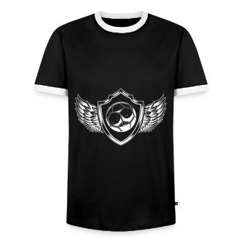 Armoiries du football - T-shirt contrasté Homme - noir/blanc - Devant - AI Model Female 172 light (172cm) & AI Model Male 178 light (178cm)