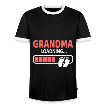 Granny - Men's Ringer Shirt - black/white - Front - AI Model Female 172 light (172cm) & AI Model Male 178 light (178cm)