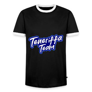L’équipe de Tenerife - T-shirt contrasté Homme - noir/blanc - Devant - AI Model Female 172 light (172cm) & AI Model Male 178 light (178cm)